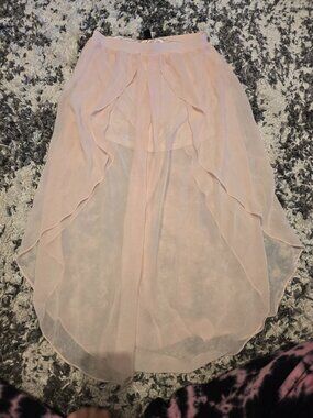 Forever 21 Chiffon Hi-Low Skirt | Size Small | Peach
